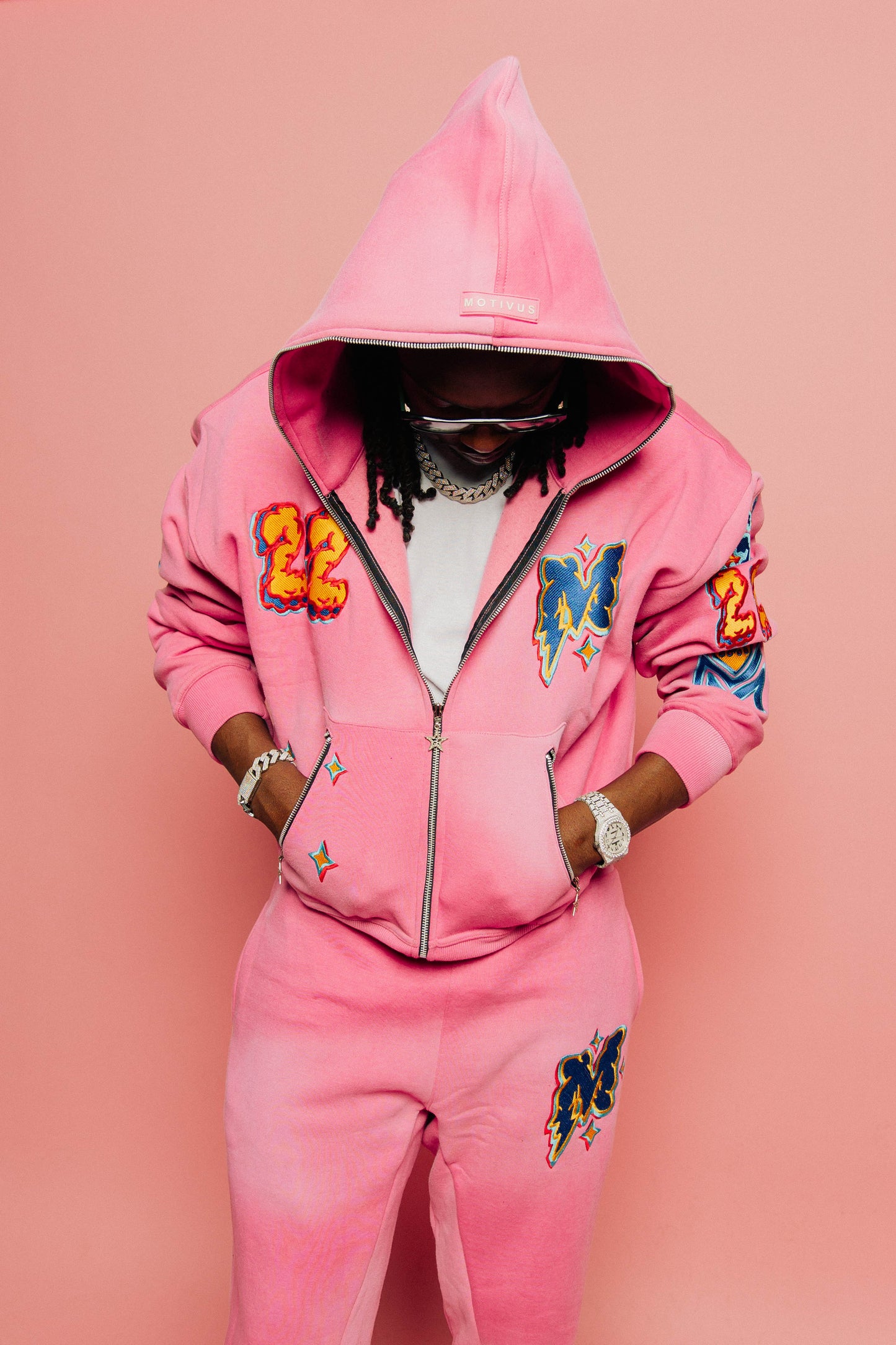 Motivus 22 Wash Pink Hoodie