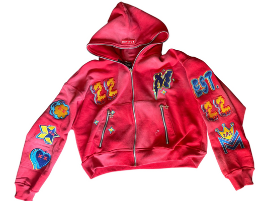 Motivus 22 Wash Red Hoodie